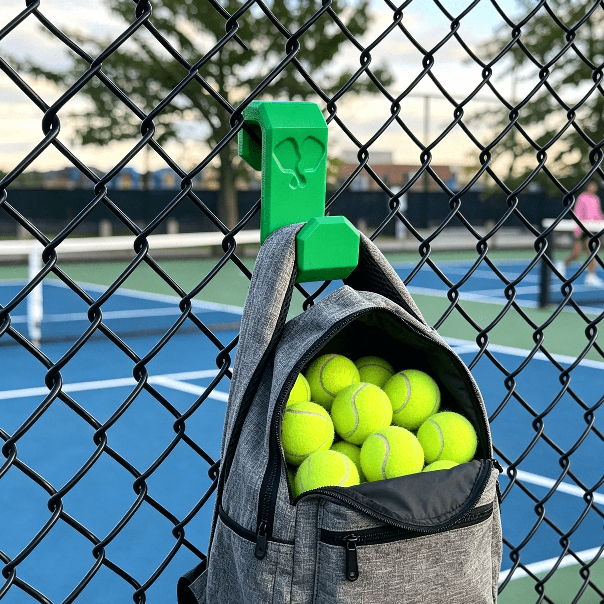 Sports Equipment Badminton - Multi-Functional No-Drill Backpack Hook, Green Tennis
