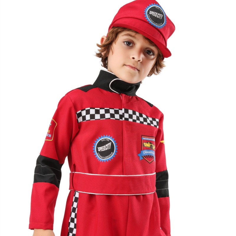 Boy Red Racer Cosplay Costume  - Sports Equipment For Boys avaliação e preço
