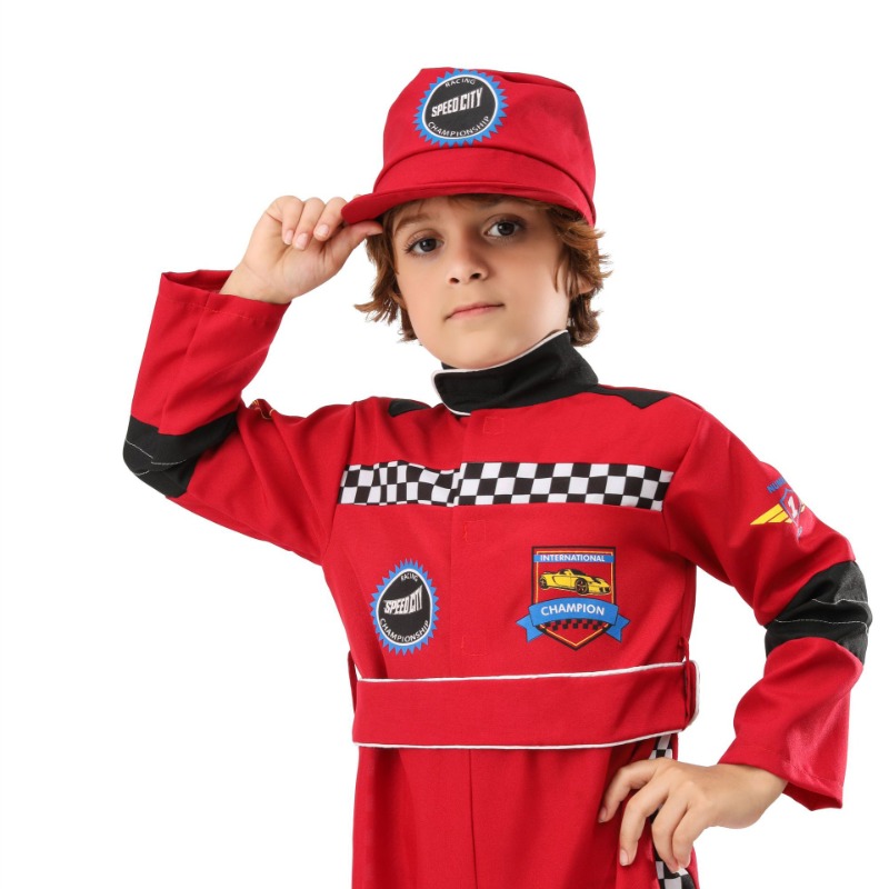 Boy Red Racer Cosplay Costume  - Sports Equipment For Boys avaliação e preço