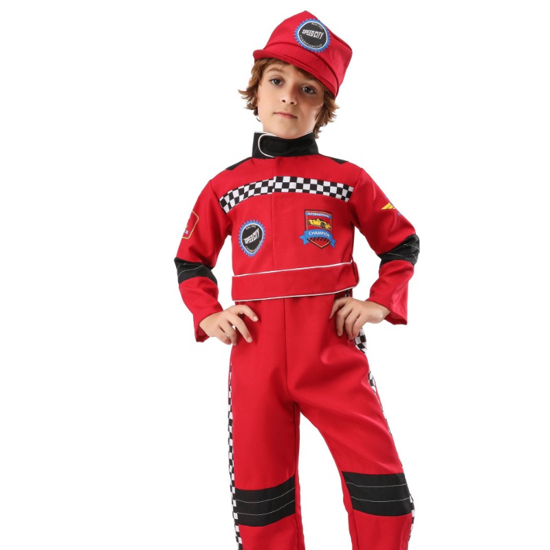 Boy Red Racer Cosplay Costume  - Sports Equipment For Boys avaliação e preço