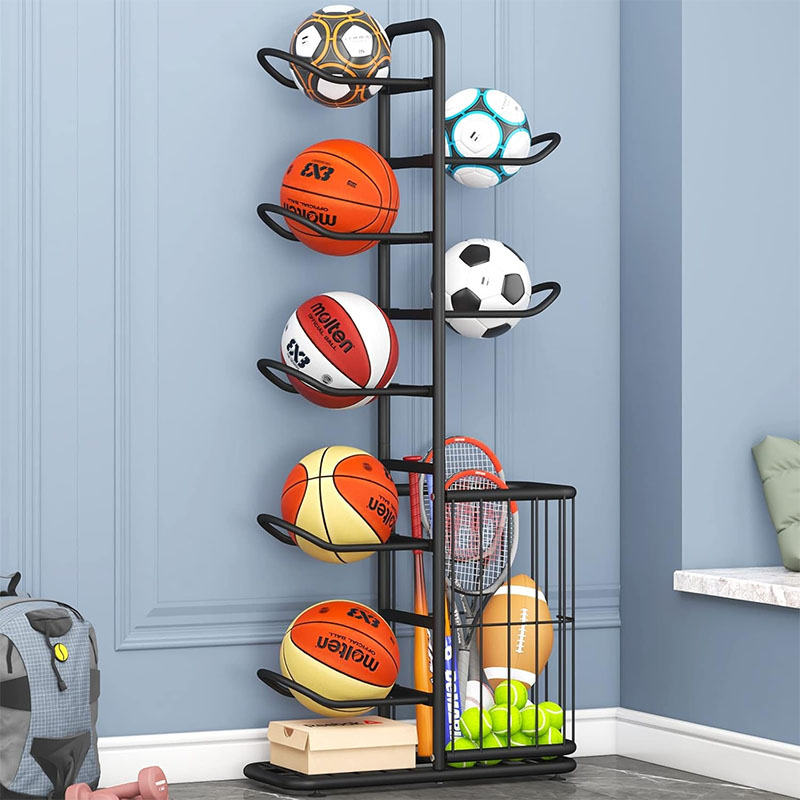 Sports Ball Storage Rack Baske - Sports Equipment Badminton avaliação e preço