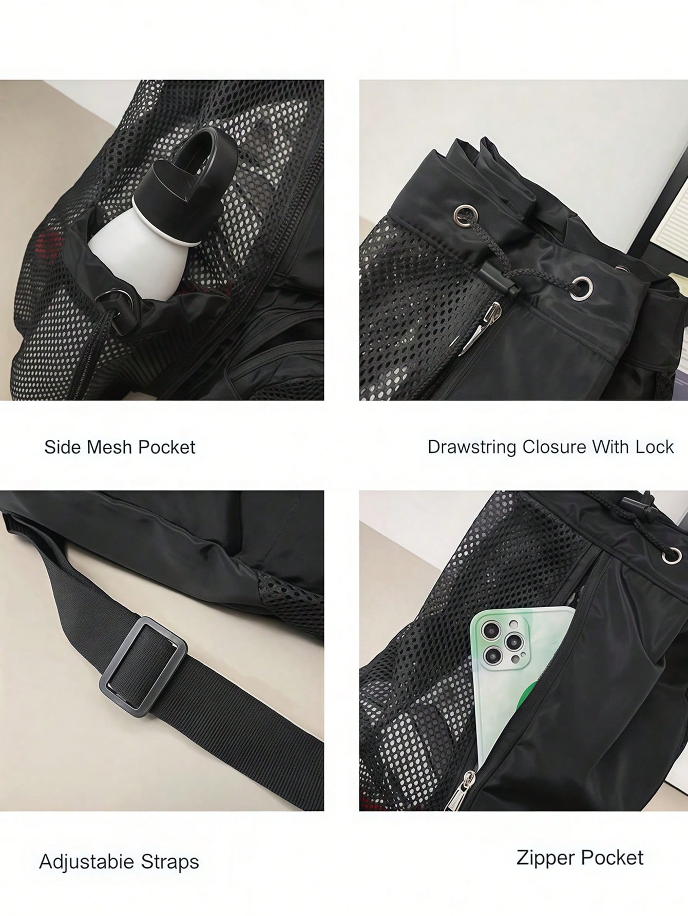 Mesh Drawstring Backpack With  - Sports Equipment In School avaliação e preço